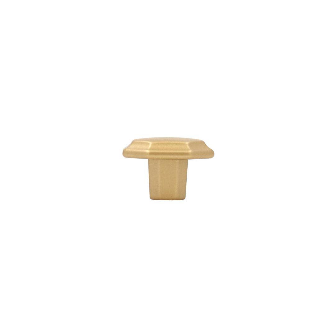 Satin Brass Art Deco Cabinet Knob – Geometric Italian Hardware | HH008