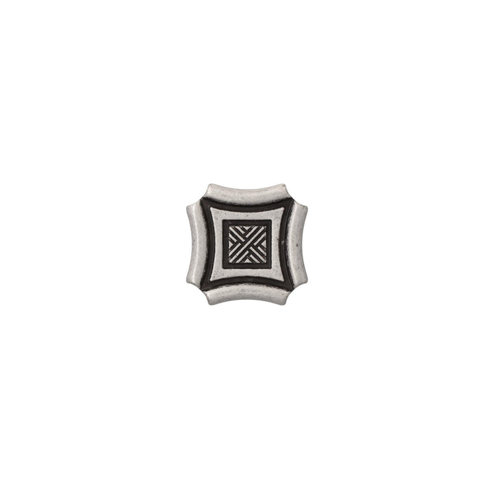 Antique Silver Square Cabinet Knob – Italian Artisan Hardware | HH016