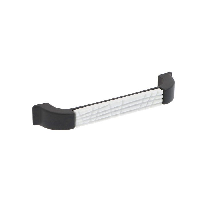 Black & White Ceramic Cabinet Pull – Matte Black Base