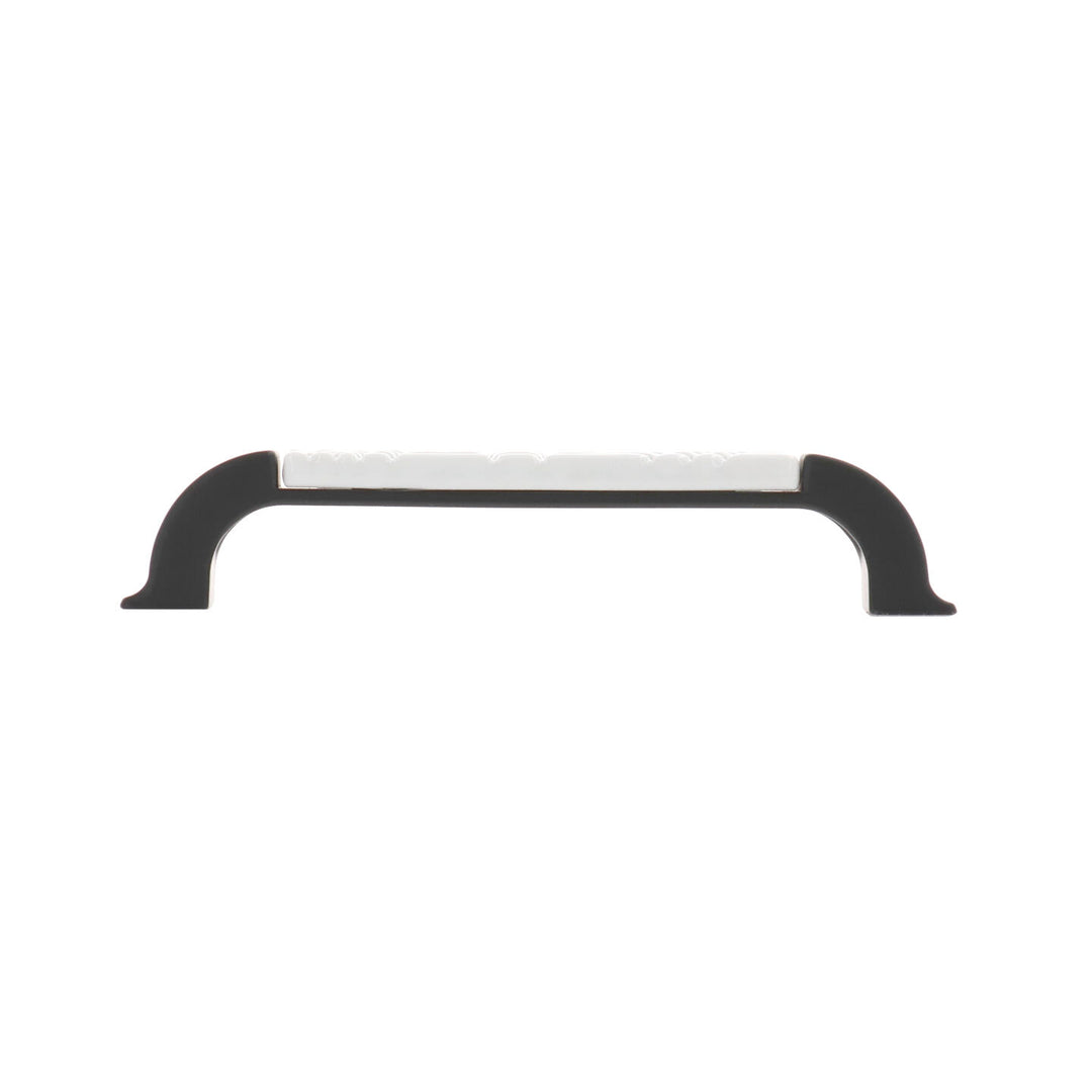 Black & White Ceramic Cabinet Pull – Matte Black Base
