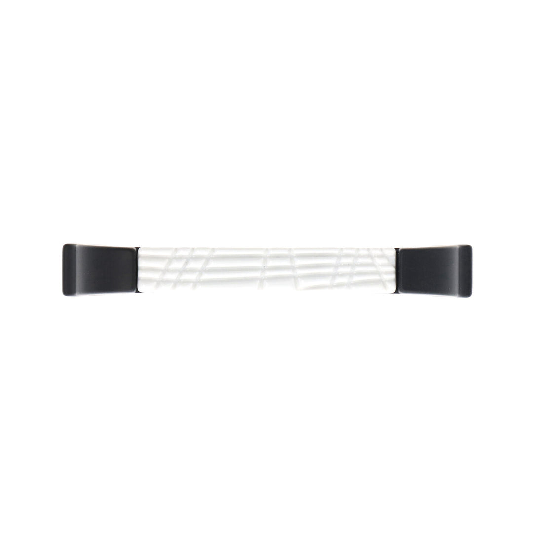 Black & White Ceramic Cabinet Pull – Matte Black Base