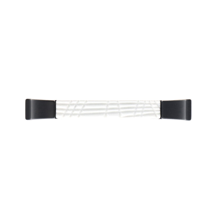 Black & White Ceramic Cabinet Pull – Matte Black Base