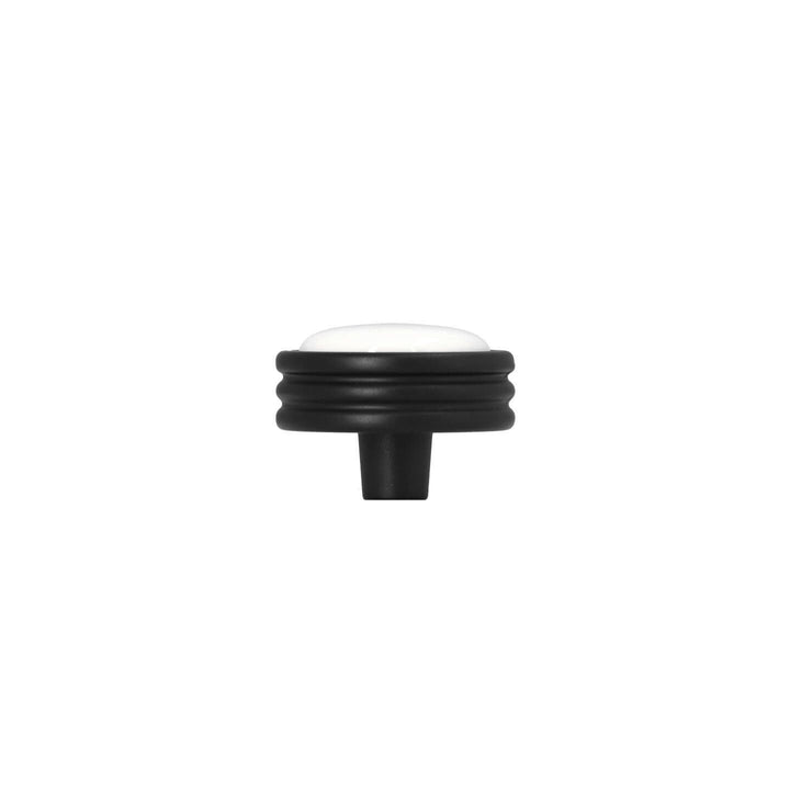 Round Art Deco Black & White Ceramic Cabinet Knob | HH030
