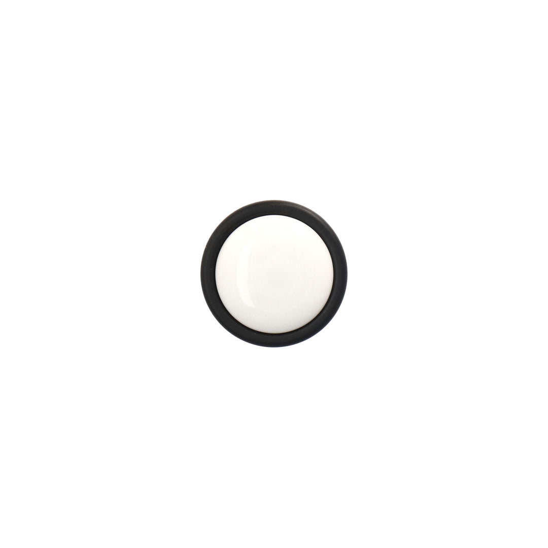 Round Art Deco Black & White Ceramic Cabinet Knob | HH030
