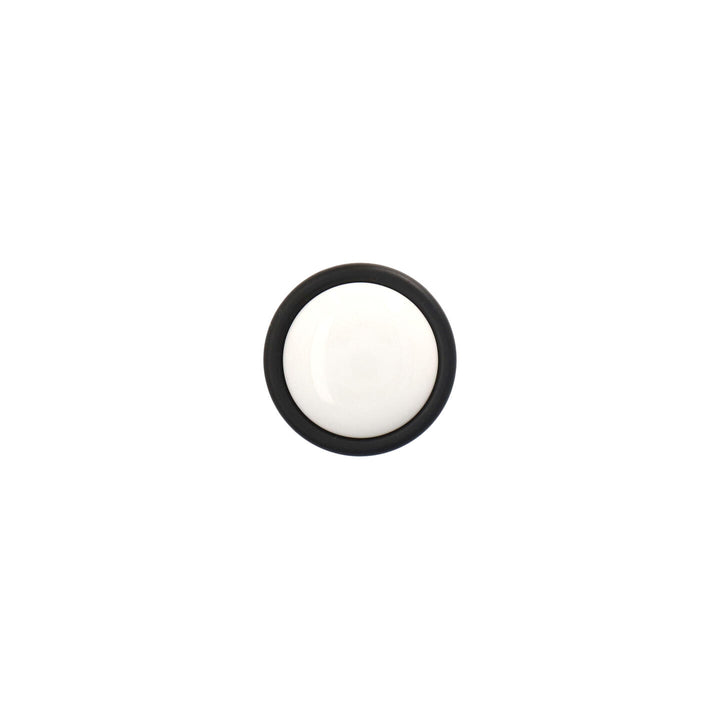 Round Art Deco Black & White Ceramic Cabinet Knob | HH030