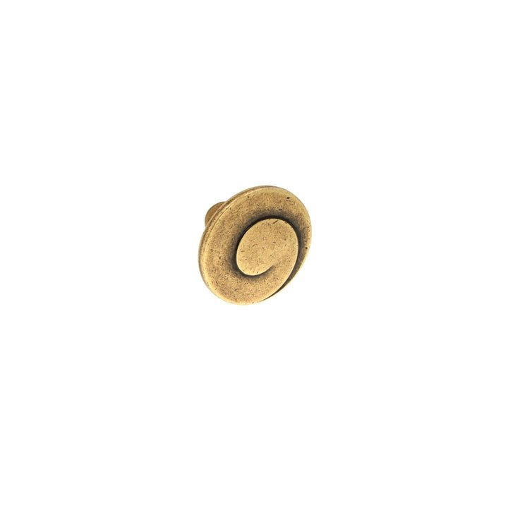 Antique Brass Round Cabinet Knob – Italian Vintage Hardware | HH053