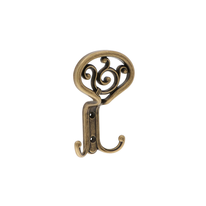 Antique Brass French Wall Hook – Vintage Farmhouse Double Hook