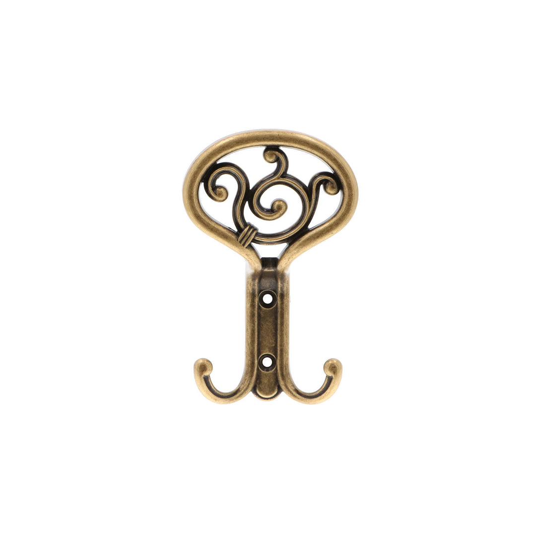 Antique Brass French Wall Hook – Vintage Farmhouse Double Hook