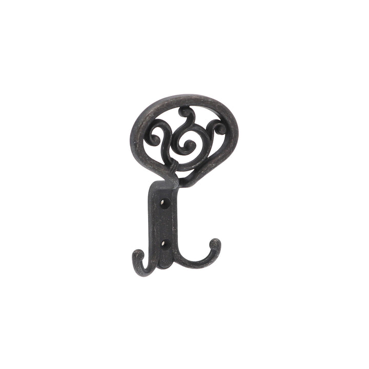 Vintage Black Iron Wall Hook – Rustic Farmhouse Double Hook