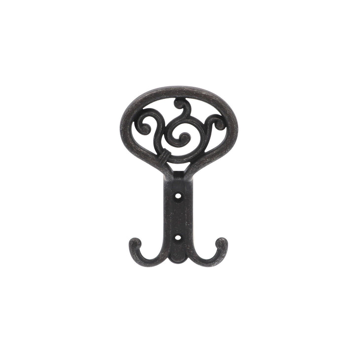 Vintage Black Iron Wall Hook – Rustic Farmhouse Double Hook