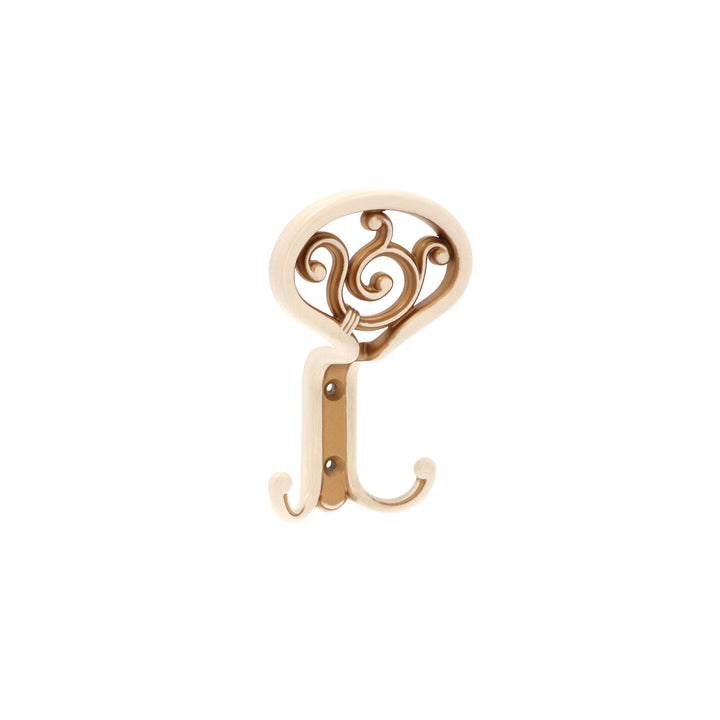 French Country Wall Hook – Ivory with Gold Farmhouse Double Hook