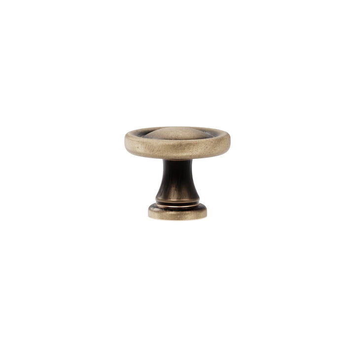 Round Cabinet Knob – Antique Brass with Vintage Patina | HH109