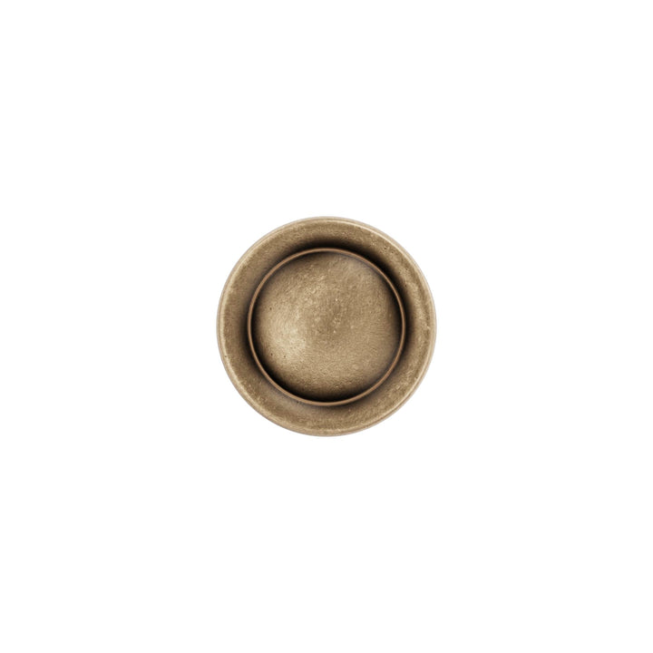 Round Cabinet Knob – Antique Brass with Vintage Patina | HH114