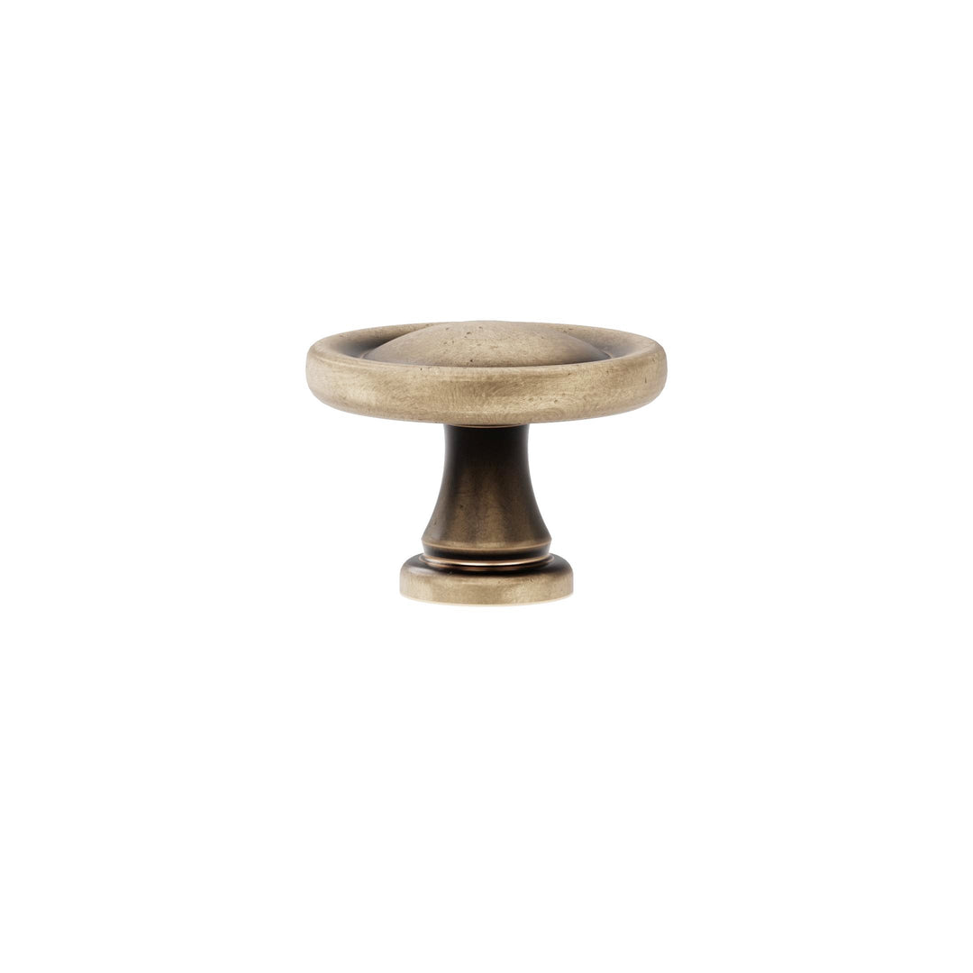 Round Cabinet Knob – Antique Brass with Vintage Patina | HH114
