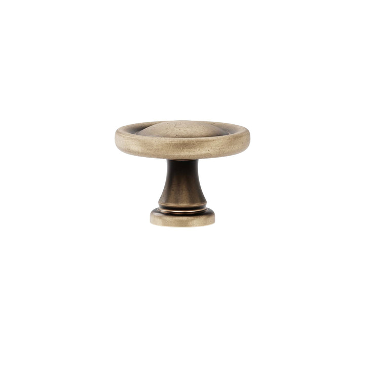 Round Cabinet Knob – Antique Brass with Vintage Patina | HH114