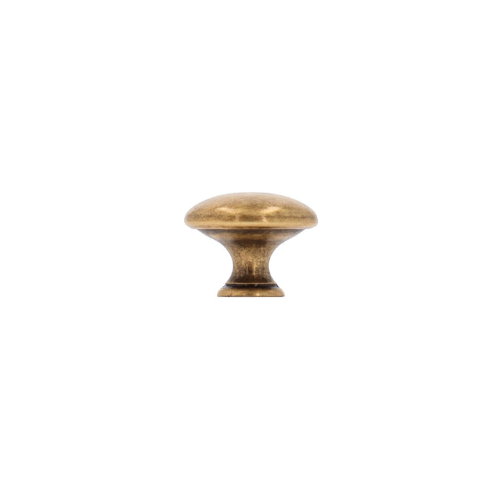 Medium Round Cabinet Knob – Antique Brass with Vintage Patina | HH122