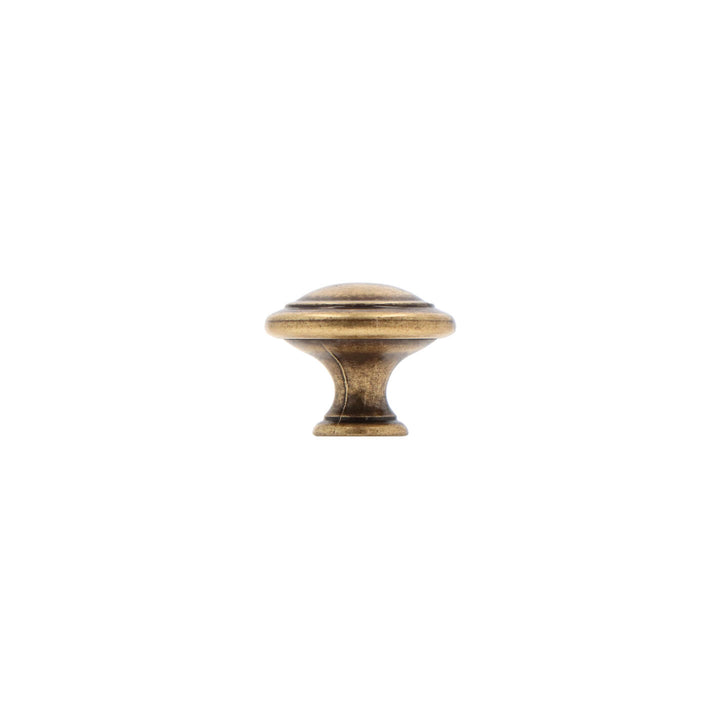 Round Cabinet Knob – Victorian Antique Brass with Vintage Patina | HH129