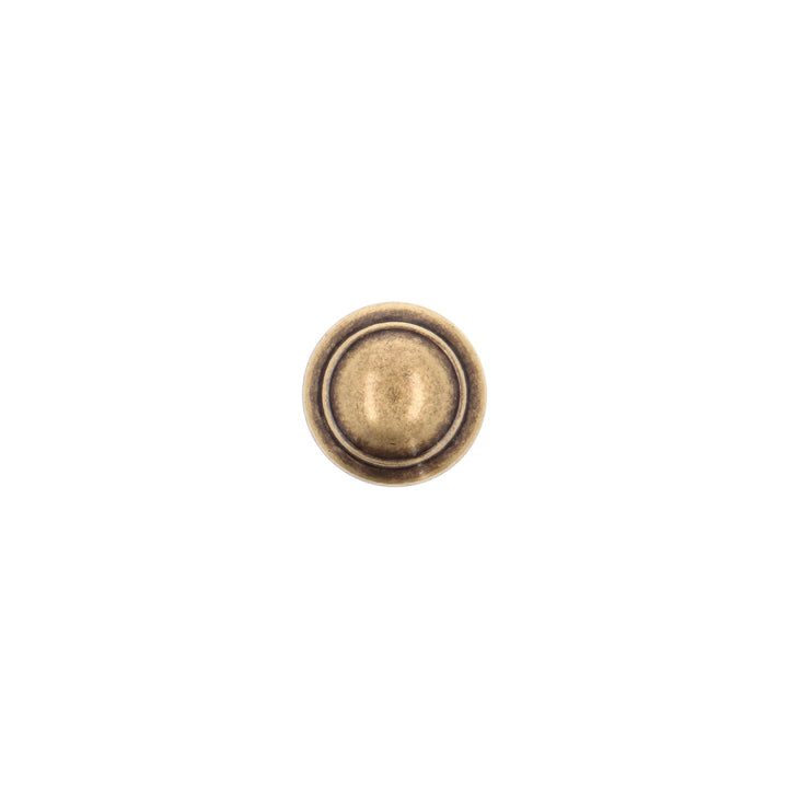 Round Cabinet Knob – Victorian Antique Brass with Vintage Patina | HH129