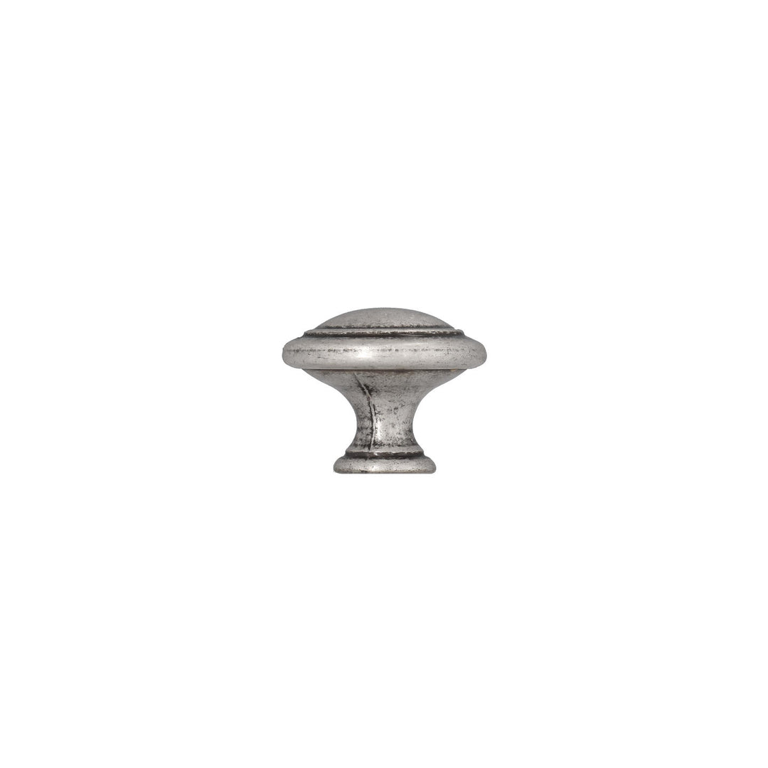 Round Cabinet Knob – Victorian Antique Silver with Vintage Patina | HH130
