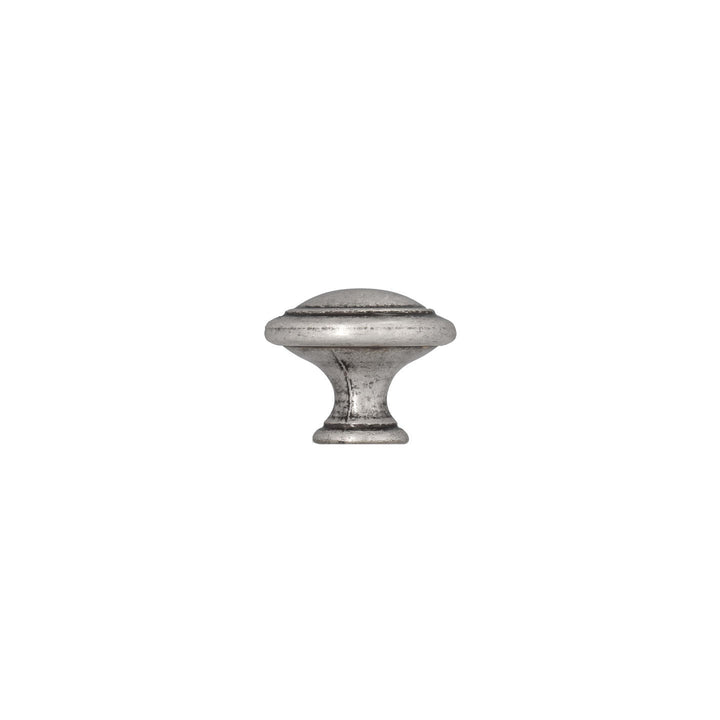 Round Cabinet Knob – Victorian Antique Silver with Vintage Patina | HH130