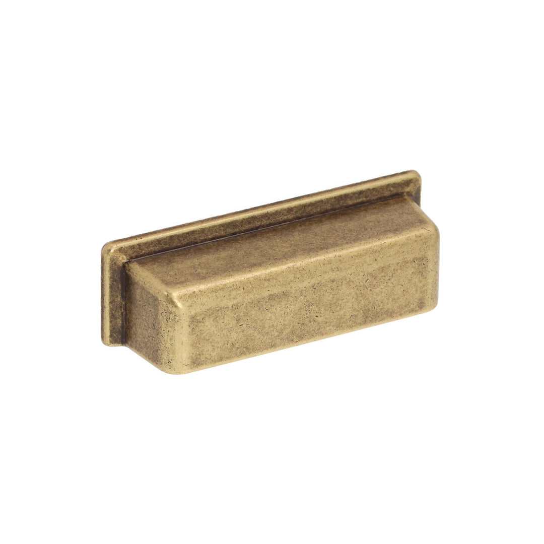 Rectangular Flush Cup Pulls – Antique Brass