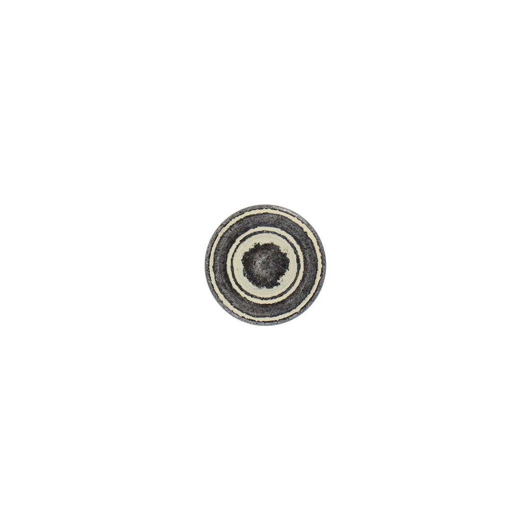 Round Cabinet Knob – Antique Black with Rustic Ivory | HH217