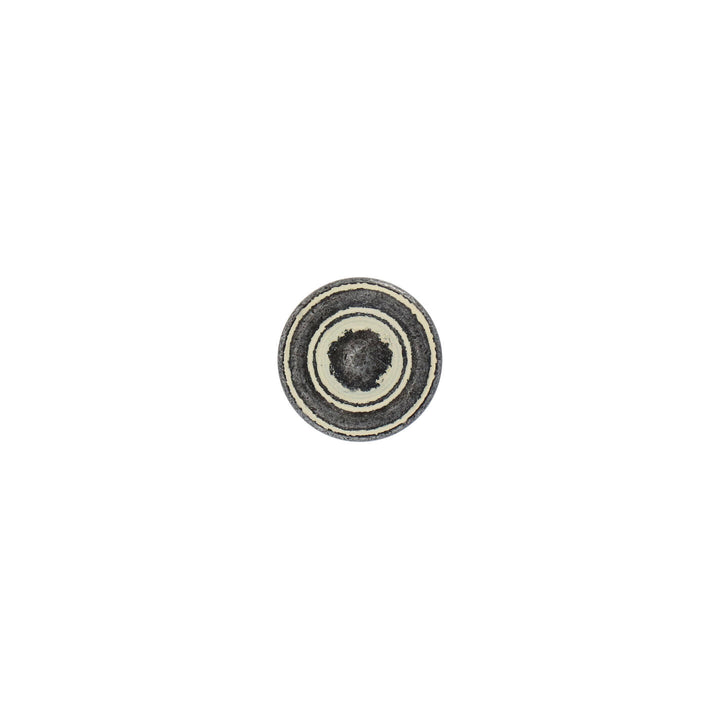 Round Cabinet Knob – Antique Black with Rustic Ivory | HH217