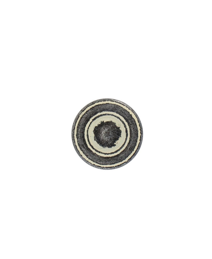 Round Cabinet Knob – Antique Black with Rustic Ivory