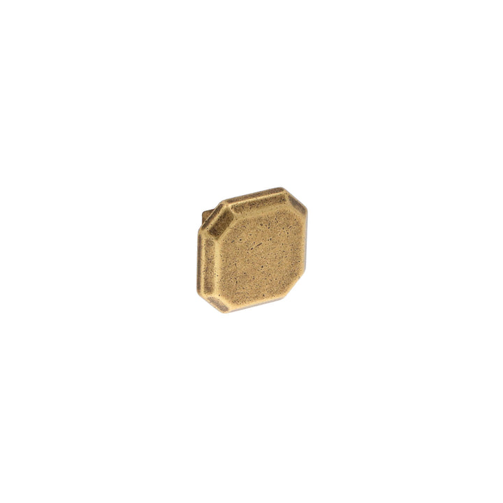 Square Cabinet Knob – Antique Brass with Vintage Patina | HH221