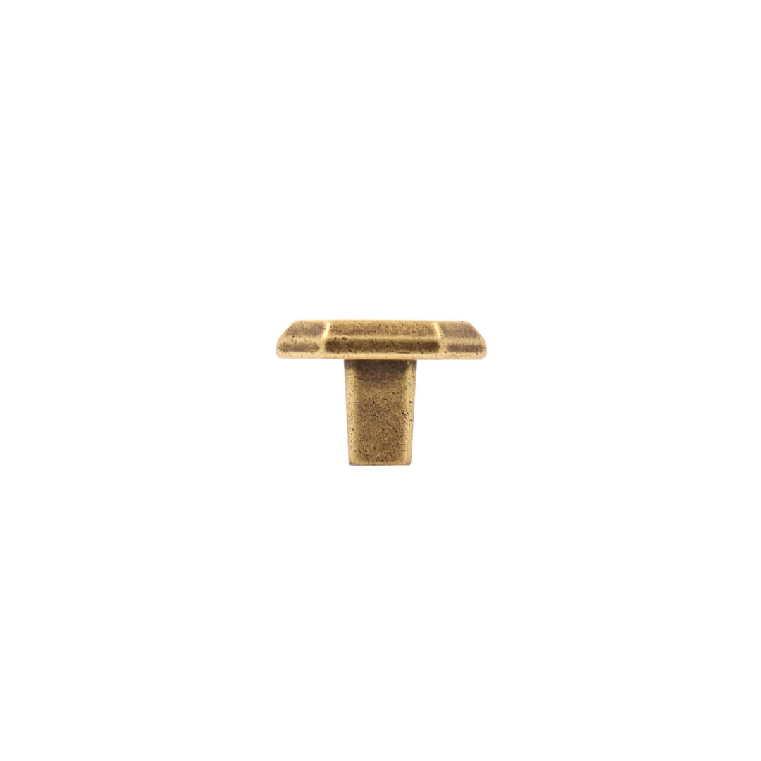 Square Cabinet Knob – Antique Brass with Vintage Patina | HH221