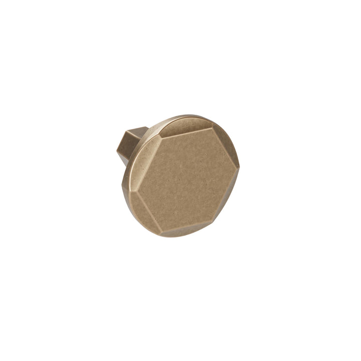 Round Cabinet Knob – Antique Brass with Vintage Patina | HH223