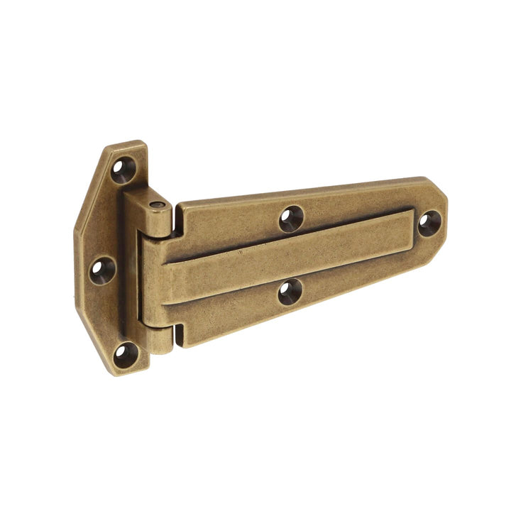 Decorative Cabinet T-Hinge – 1" Offset – Antique Brass