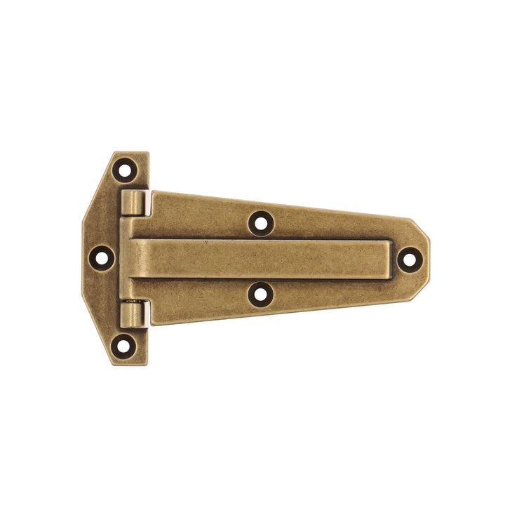 Decorative Cabinet T-Hinge – 1" Offset – Antique Brass