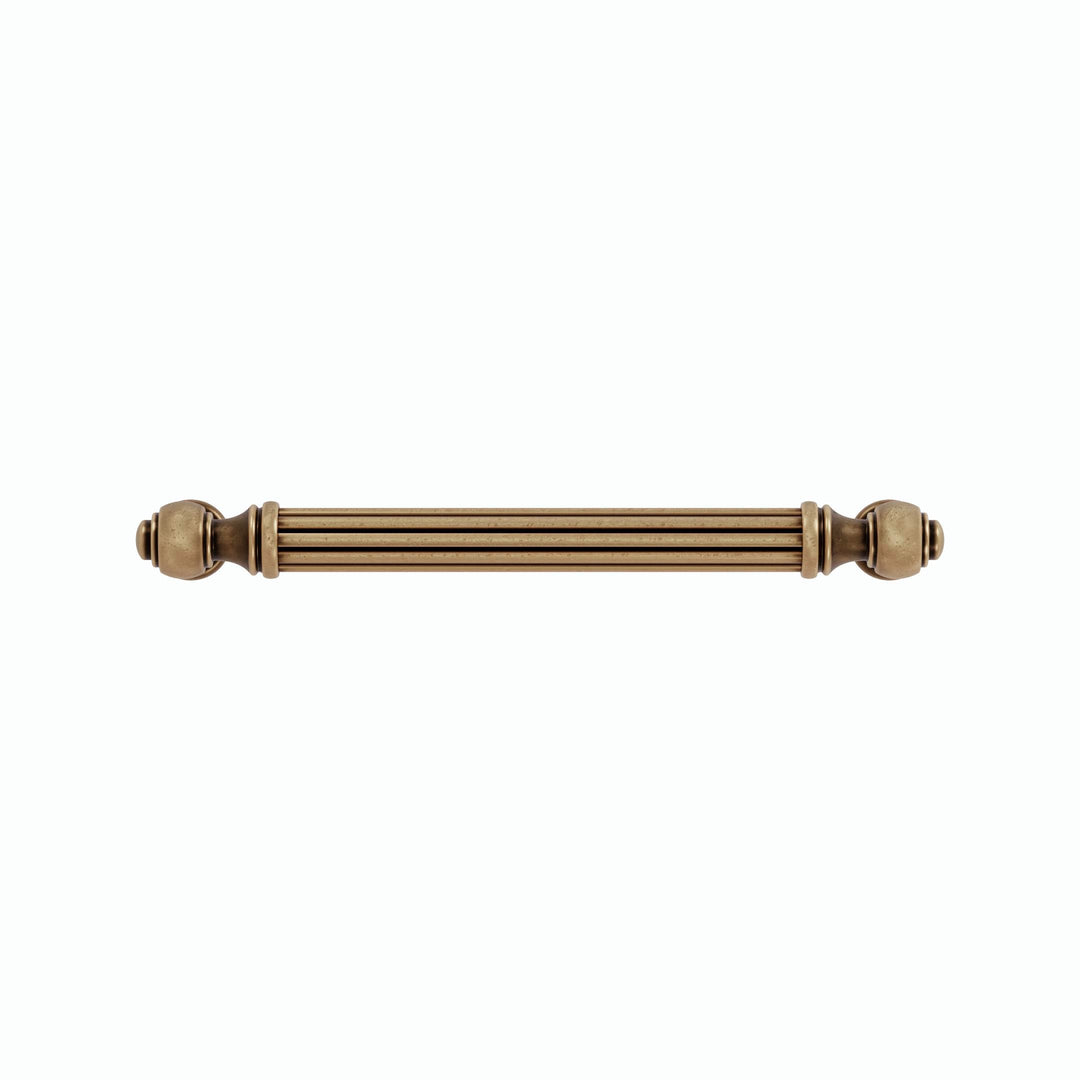 Fluted Antique Brass Cabinet Handles – Vintage Patina