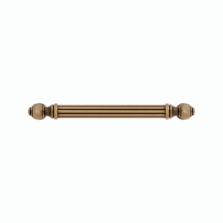 Fluted Antique Brass Cabinet Handles – Vintage Patina