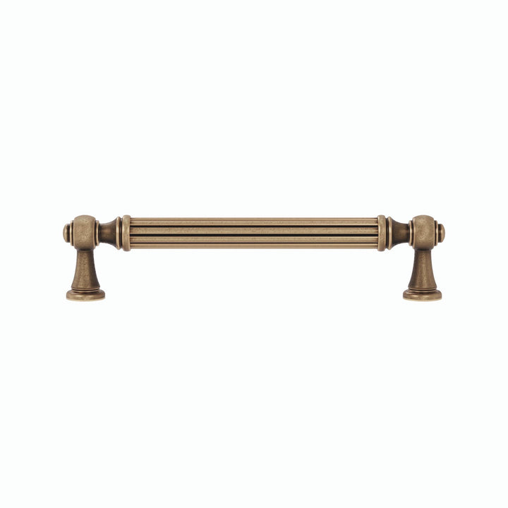 Fluted Antique Brass Cabinet Handles – Vintage Patina