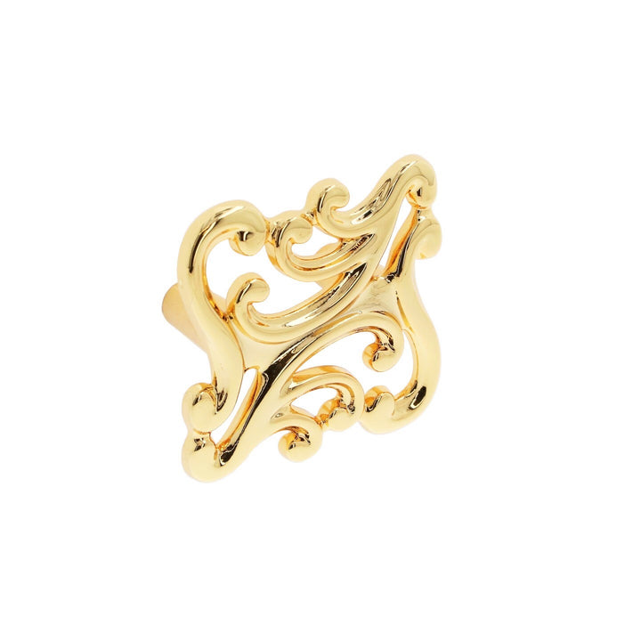 French Provincial Large Ornate Cabinet Knob – Polished Brass | HH284