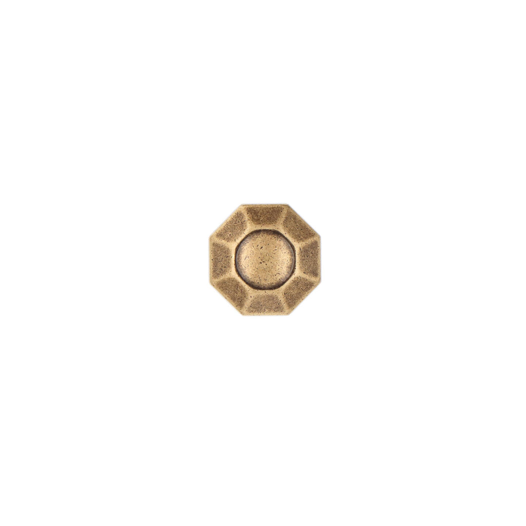 Octagon Cabinet Knob – Antique Brass with Vintage Patina | HH287