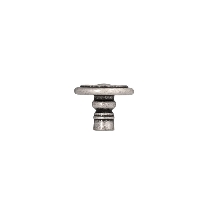 Round Cabinet Knob – Antique Silver with Vintage Patina | HH309