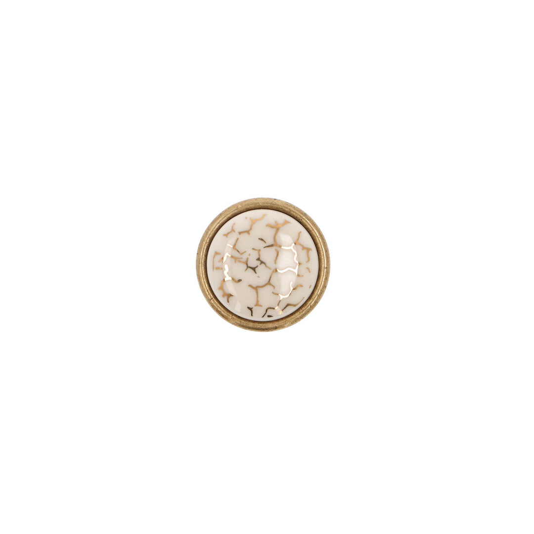 Ceramic Cabinet Knob – Antique Brass French Country | HH424