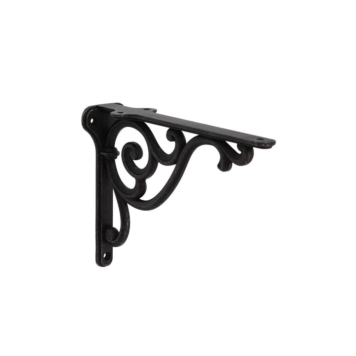 Rustic Black Iron Shelf Brackets – Heavy Duty Decorative Metal | Small, Medium, Large