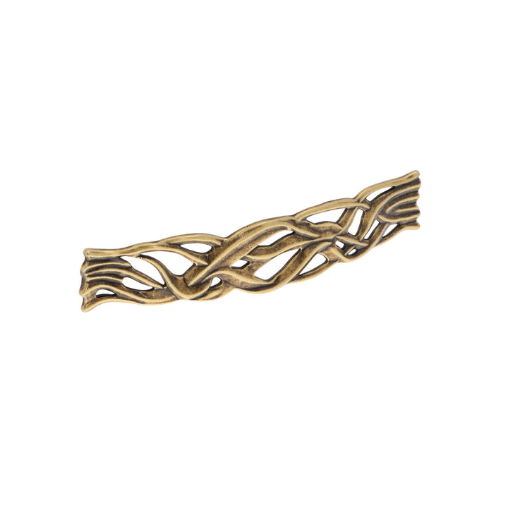 Antique Brass Braided Cabinet Pull & Knob Set – Rustic Art Nouveau Style