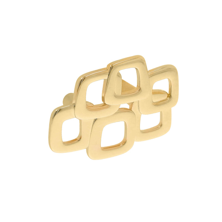 Geometric Art Deco Cabinet Pull – Polished Brass Drawer Handle | HH526