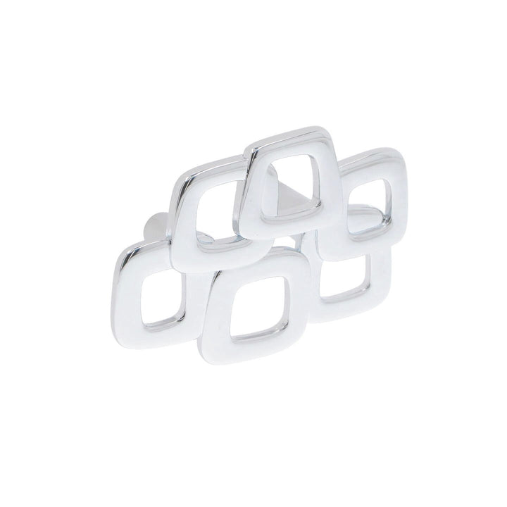 Geometric Art Deco Cabinet Pull – Polished Chrome Drawer Handle | HH527