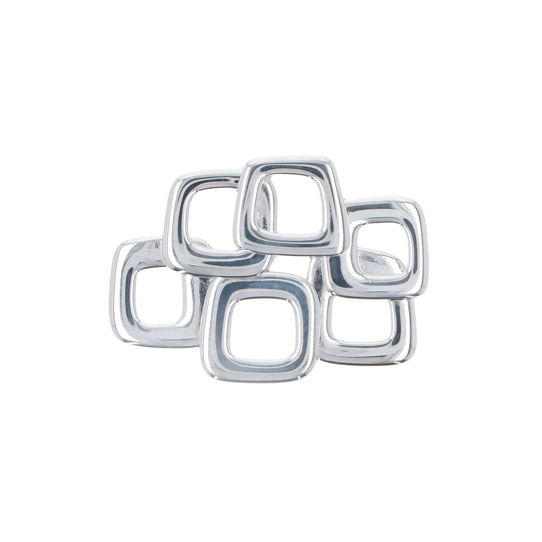 Geometric Art Deco Cabinet Pull – Polished Chrome Drawer Handle | HH527