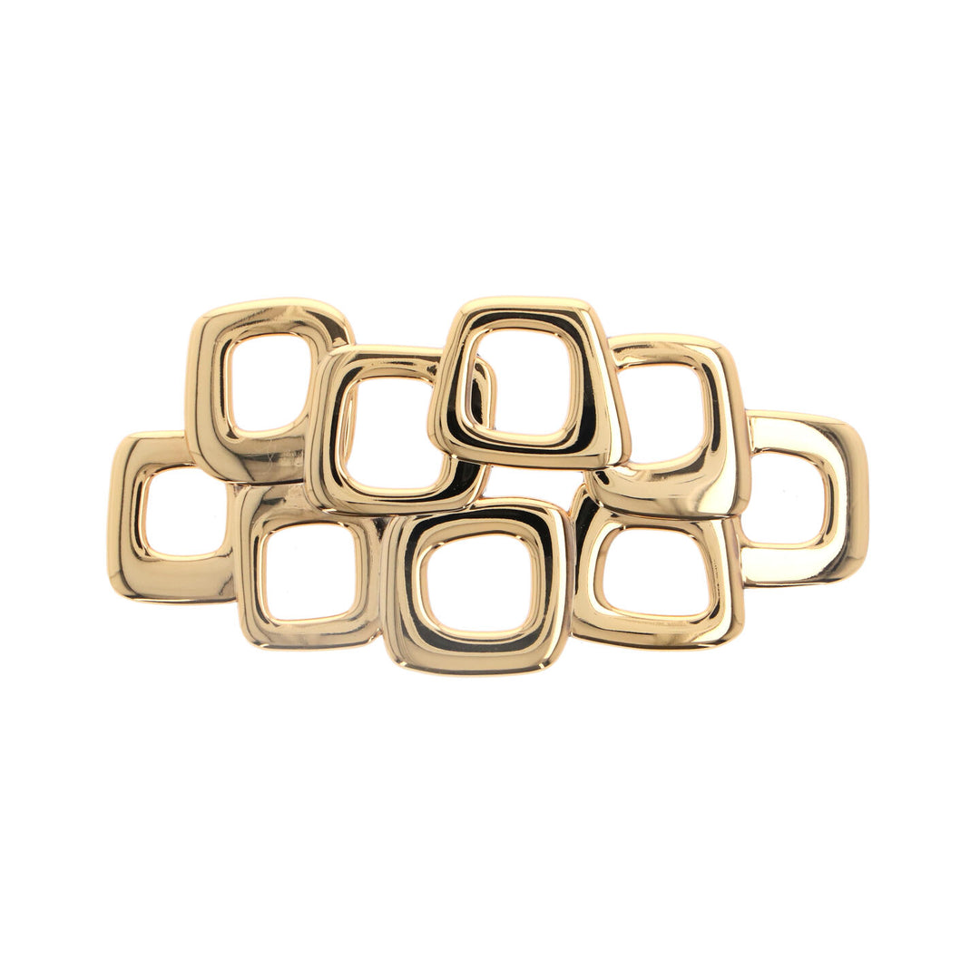 Geometric Art Deco Cabinet Pull – Polished Brass Drawer Handle | HH528