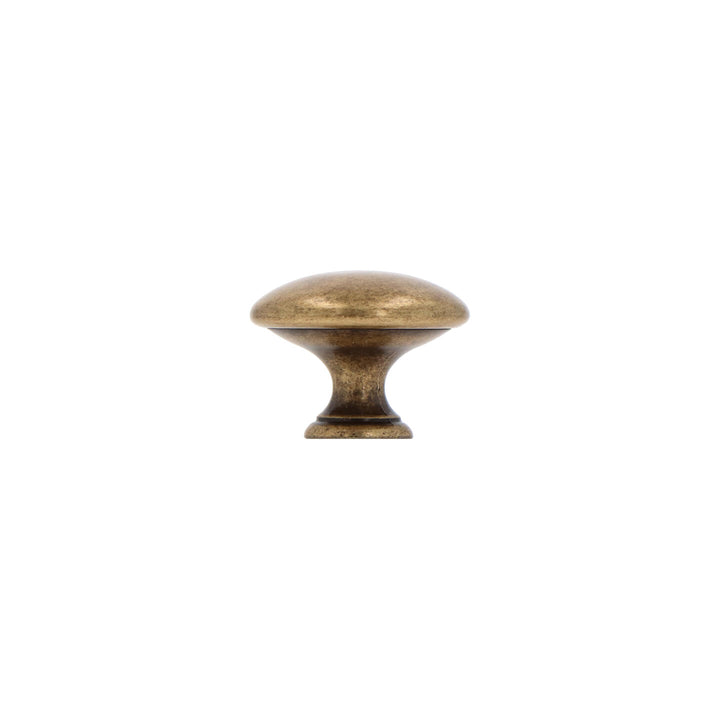 Large Round Cabinet Knob – Antique Brass with Vintage Patina | HH673