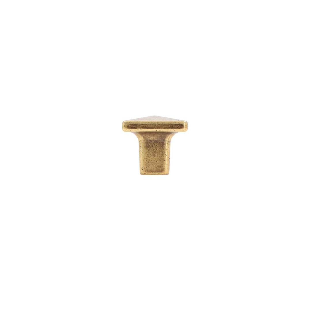 Antique Brass Pyramid Square Cabinet Knob – Geometric Hardware – HH701