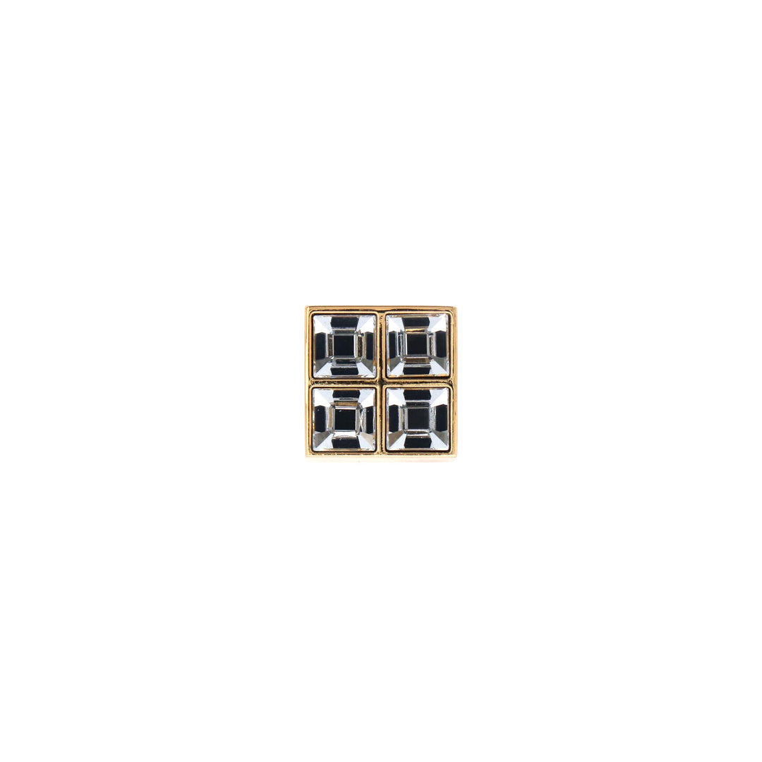 Swarovski Crystal Square Cabinet Knob – Polished Brass | HH705