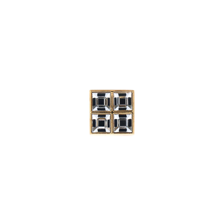 Swarovski Crystal Square Cabinet Knob – Polished Brass | HH705